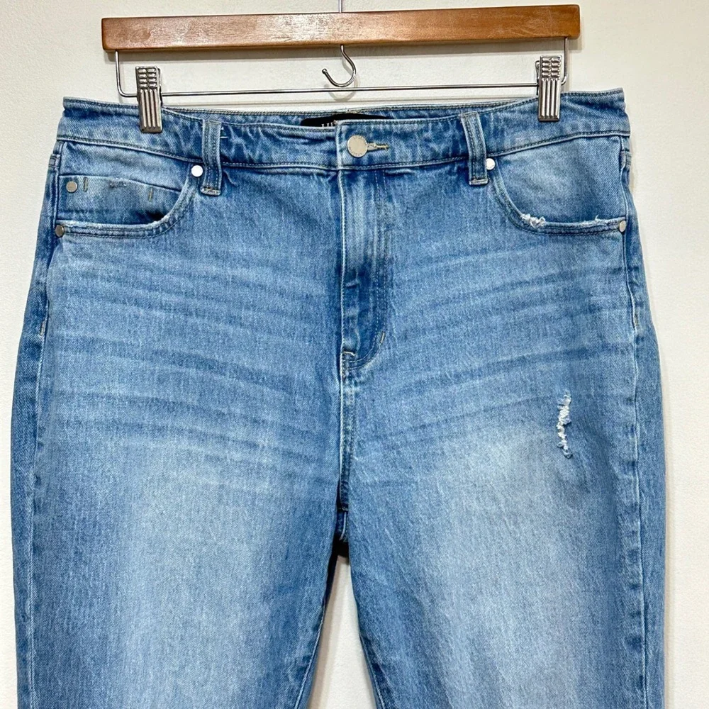 Liverpool‎ Distressed Crop Jeans Womens 12/31 Blue Denim High Rise Striaght